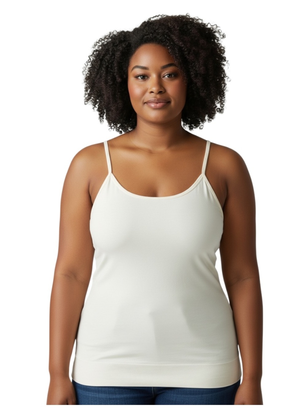 Shapermint Cream Seamless Adjustable-Strap Camisole
